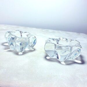 Daum France Pair of Matching Signed Crystal Salt or Caviar Cellars Like New NWOT